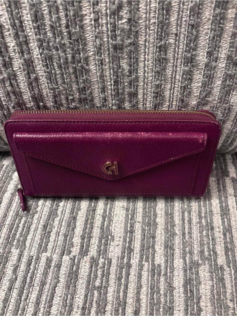 Cole Haan Zip-Around Envelope Wallet in Berry Purple